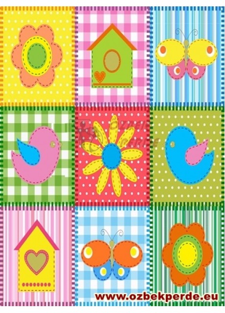 Patchwork Baskılı Bebek Halısı